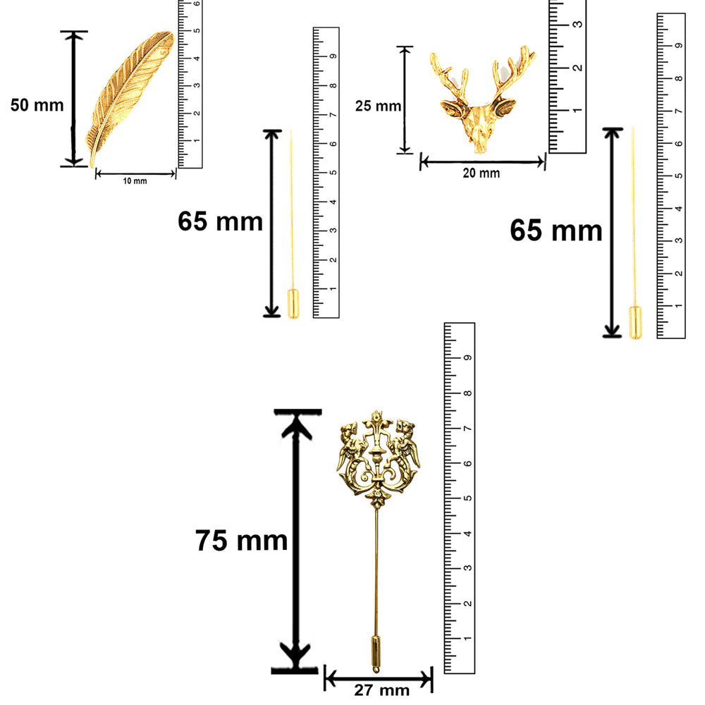 Trendy Combo of Lion,Leaf and Deer Lapel Pin \ Brooch