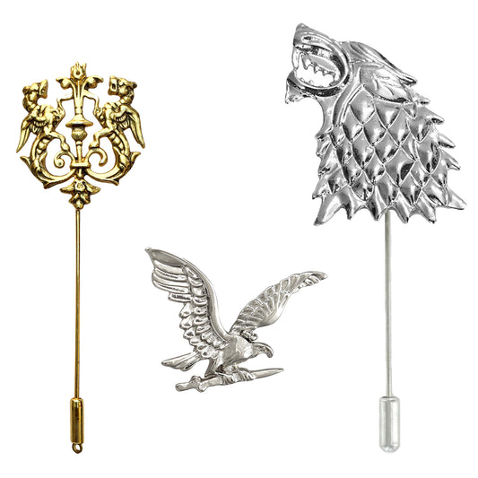 Trendy Combo of Lion, Eagle and Wolf Lapel Pin \ Brooch