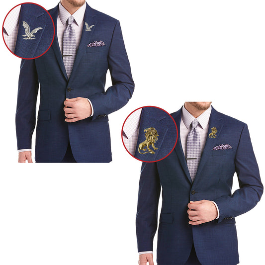 Classic Combo of Eagle and Lion Lapel Pin / Brooch