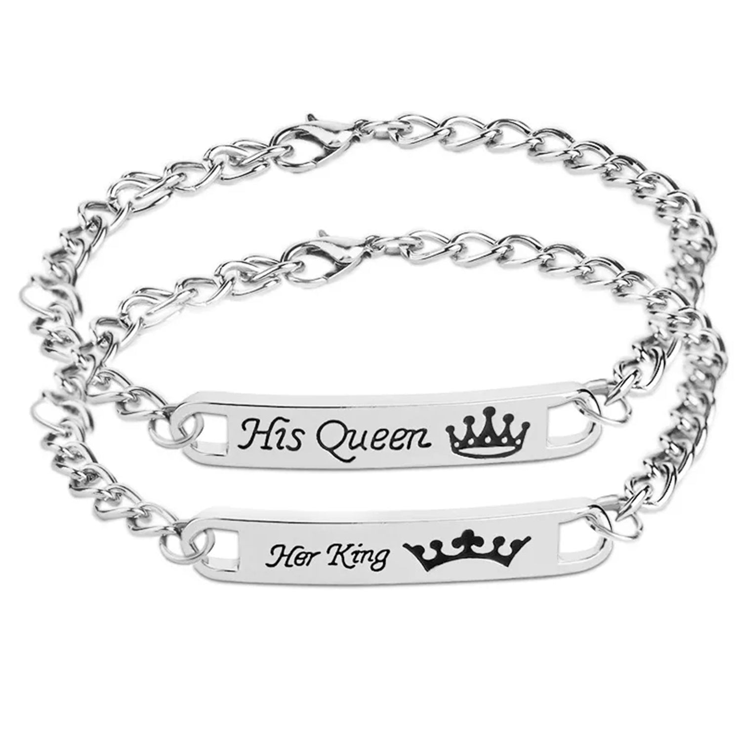 Combo of His Queen and Her King Valentine Gift Couple Bracelet