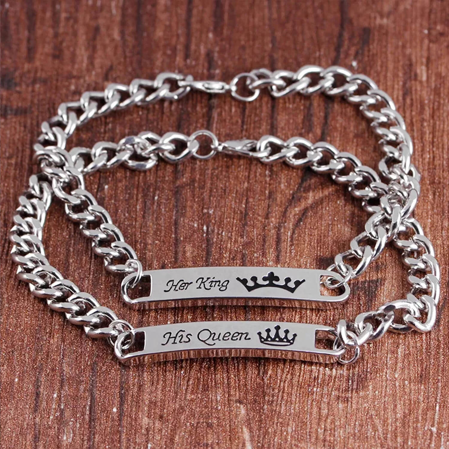 Combo of His Queen and Her King Valentine Gift Couple Bracelet