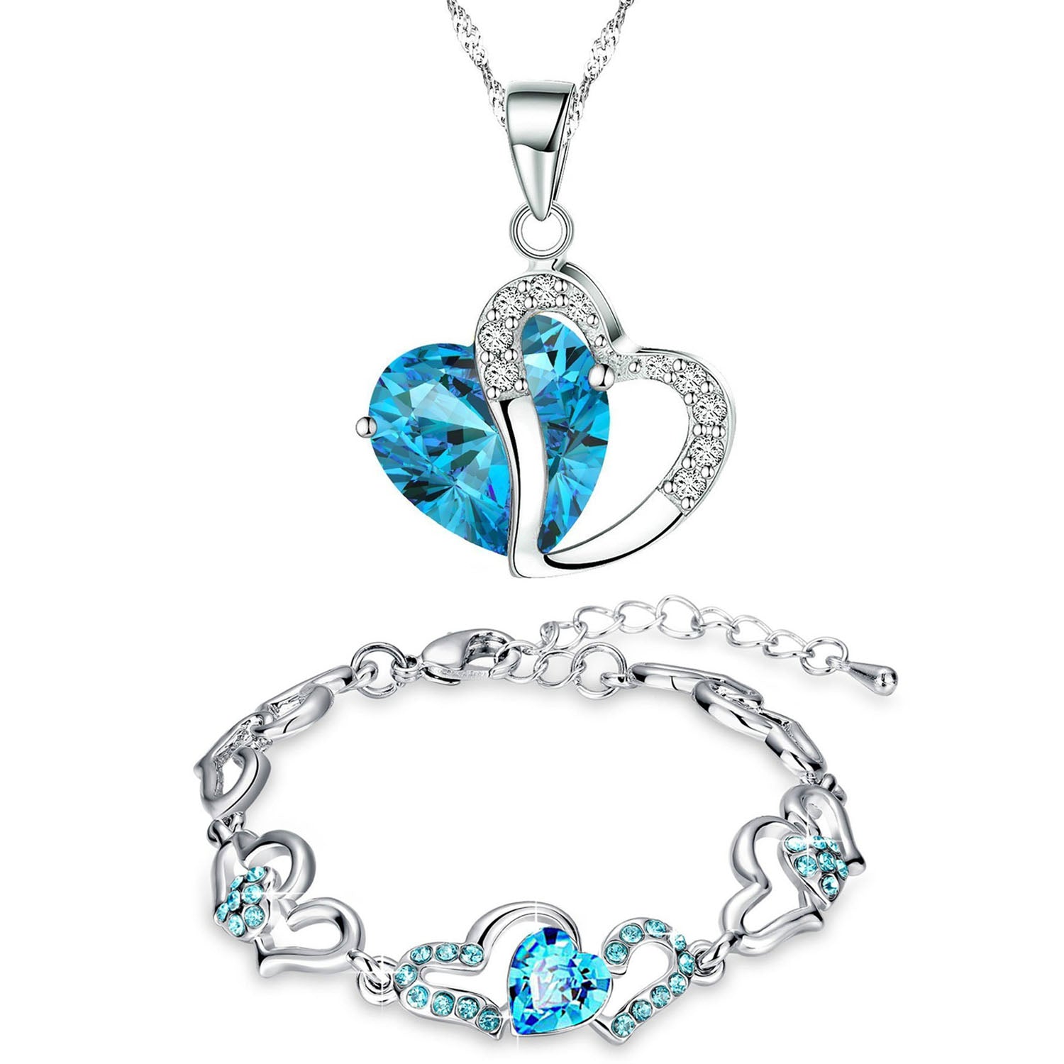 Combo of Heart Bracelet and Pendant