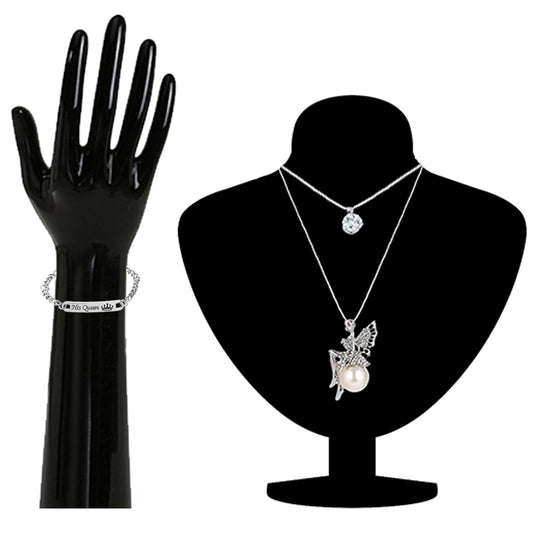 Combo of His Queen Bracelet and Angel Pendant