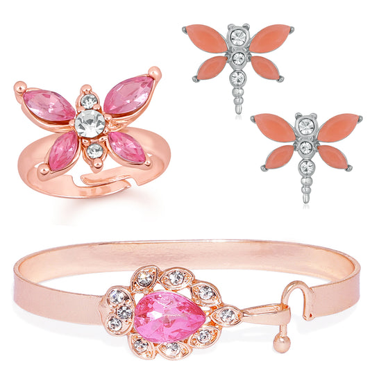 Combo of Butterfly Finger Ring Earring and Kada