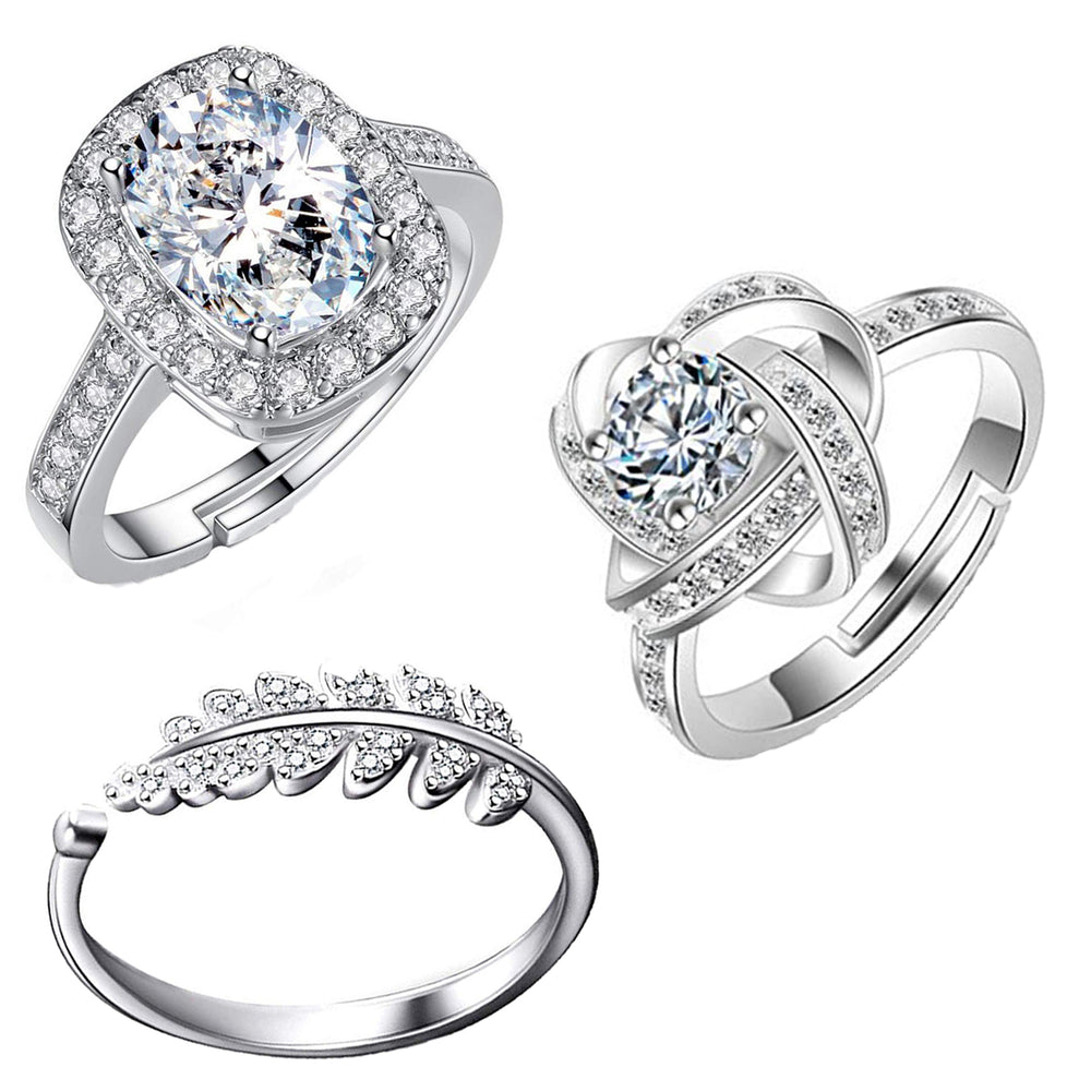 3 Pcs Combo of Stylish and Designer Adjustable Finger Rings