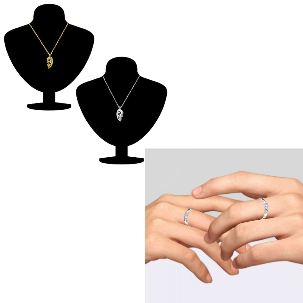 Broken Heart Pendant and Couple Rings