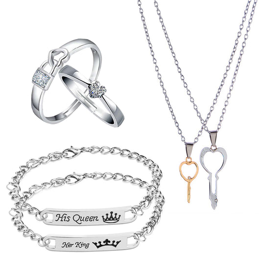 Couple Pendant Bracelet and Finger Ring