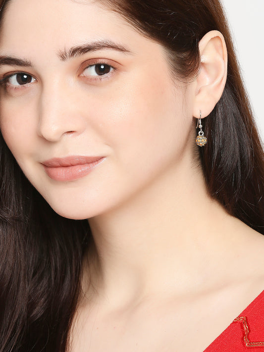 Combo of 3 Royal Sparklers Multicolor Crystals Ball Earrings