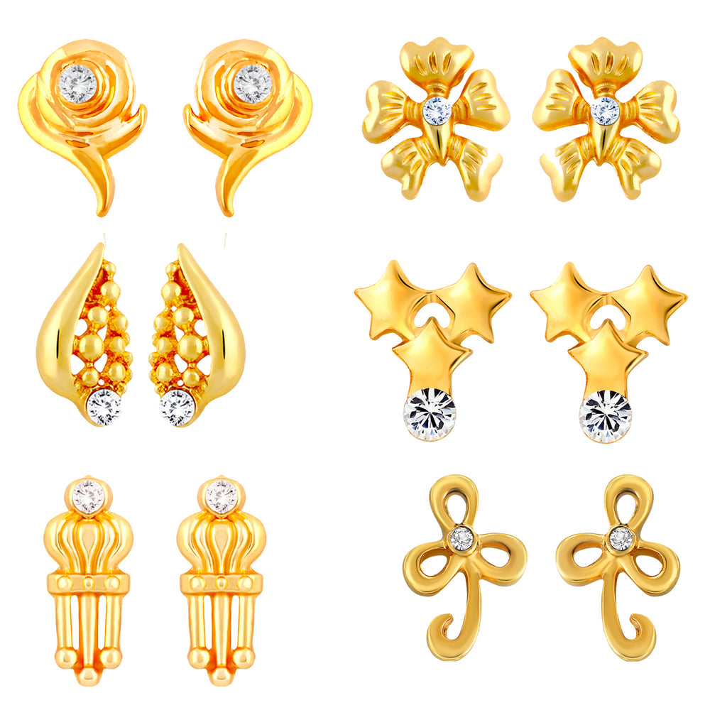 Combo of 6 Small Stud Earrings