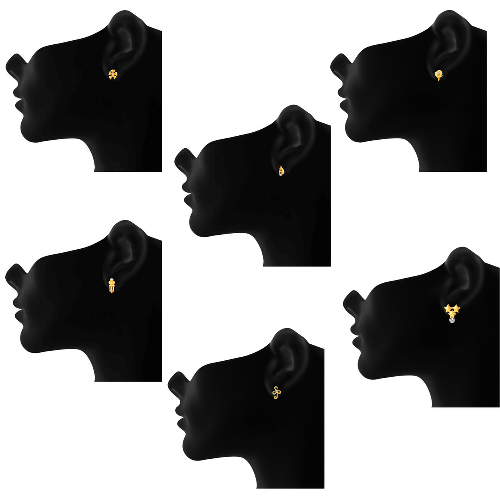 Combo of 6 Small Stud Earrings