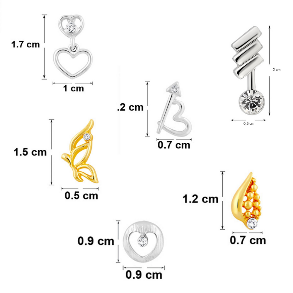 Combo of 6 Small Stud Earrings