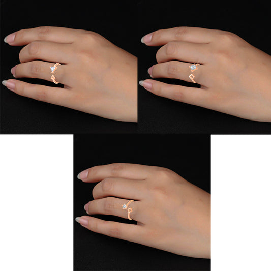 Combo of 3 Geometrical Shapes Adjustable Finger Rings