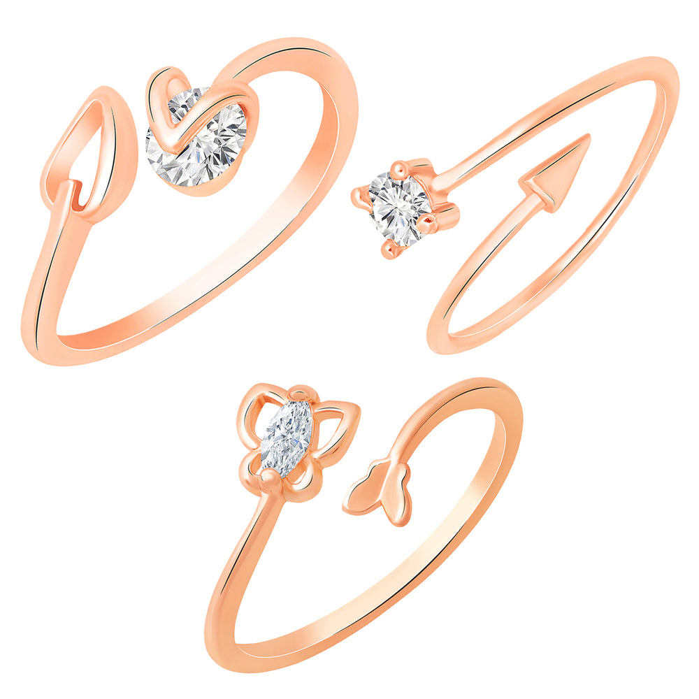 Combo of 3 Geometrical Shapes Adjustable Finger Rings