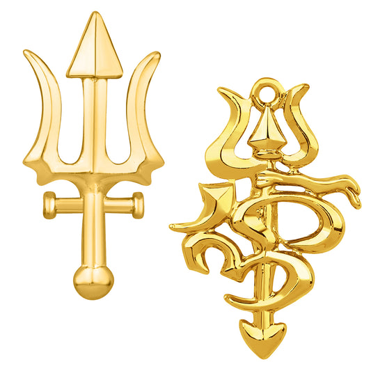 Om and Trishul Lapel Pin / Brooch