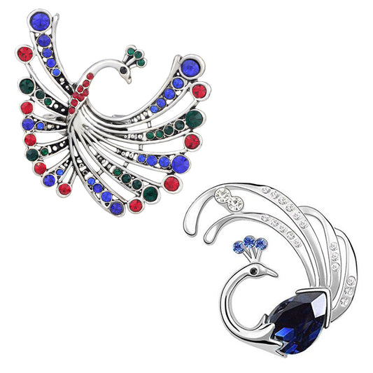 Flying Peacock Shaped Lapel Pin / Brooch