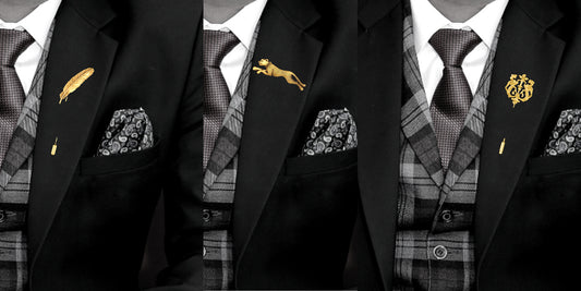 Leaf, Jaguar and Royal Lion Face Shaped Lapel Pin / Brooch