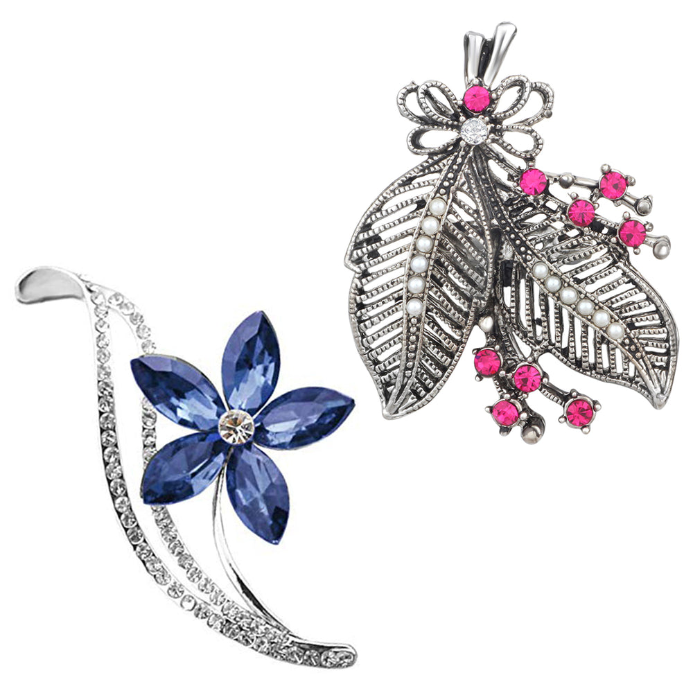 Floral and Leaves Lapel Pin / Brooch