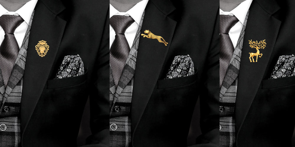 Deer, Jaguar and Lion Face Shaped Lapel Pin / Brooch