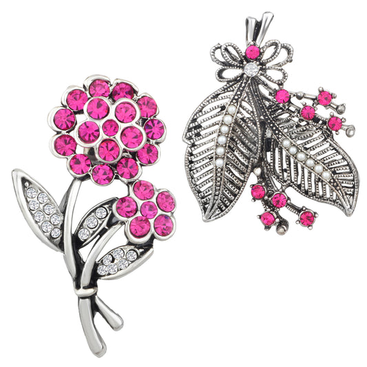 Floral and Leaves Lapel Pin / Brooch