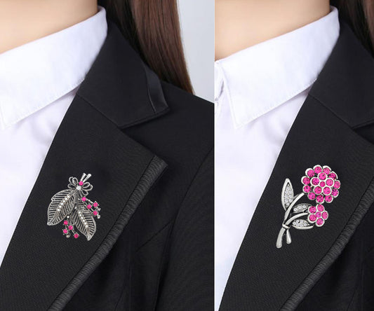 Floral and Leaves Lapel Pin / Brooch