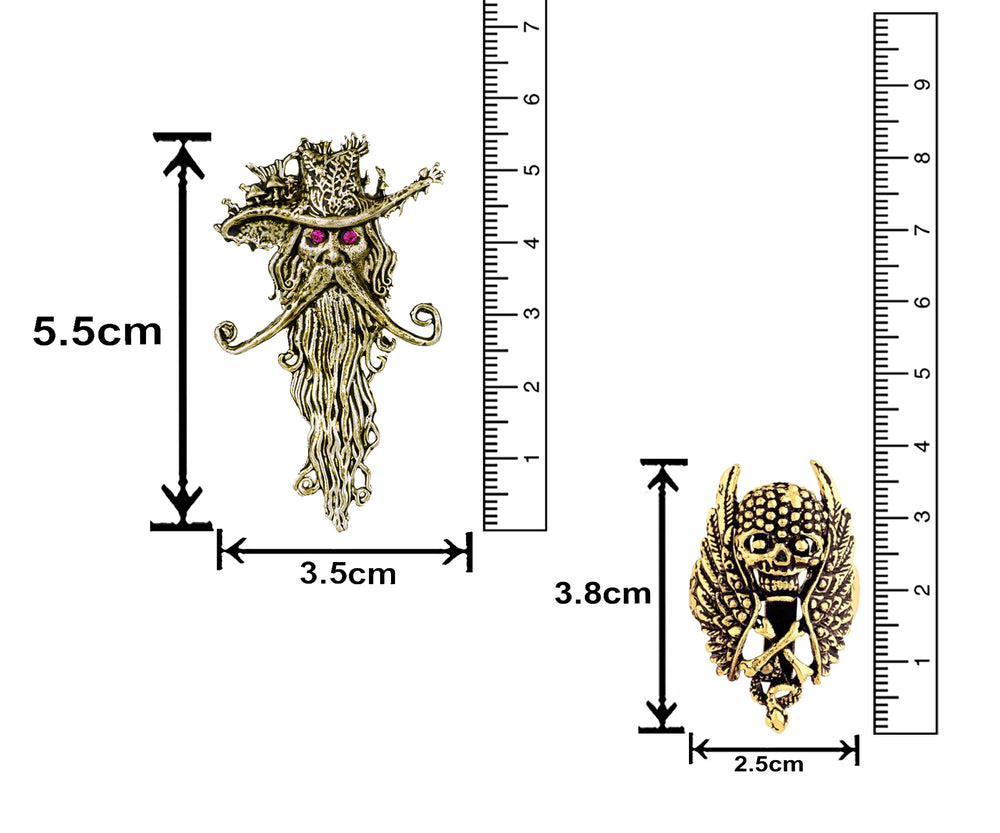 Wizard and Skull & Bones Brooch / Lapel Pin