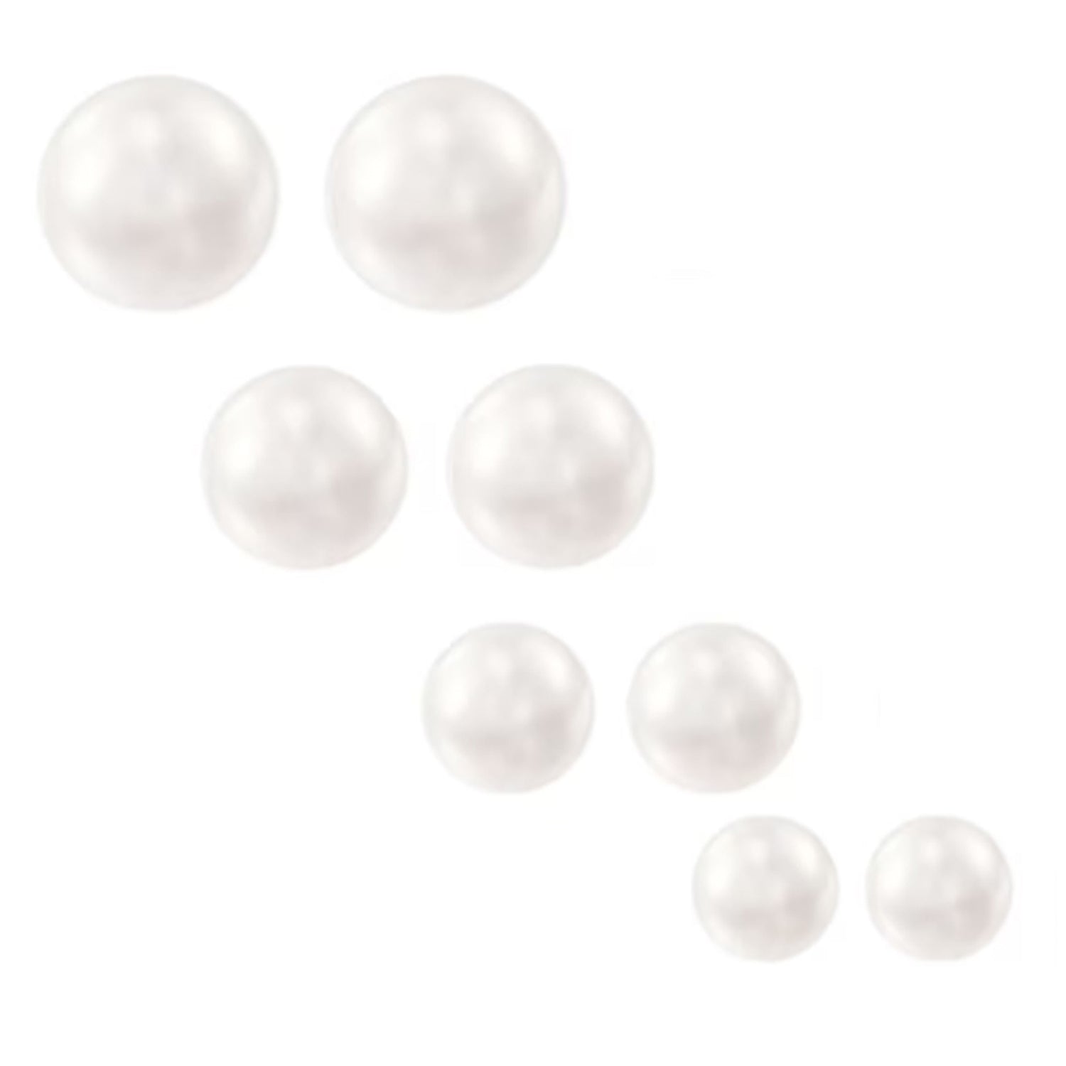 Classic Artifical Pearl White Ear Studs Combo