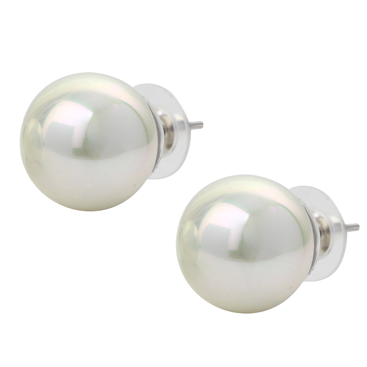 Classic Artifical Pearl White Ear Studs Combo