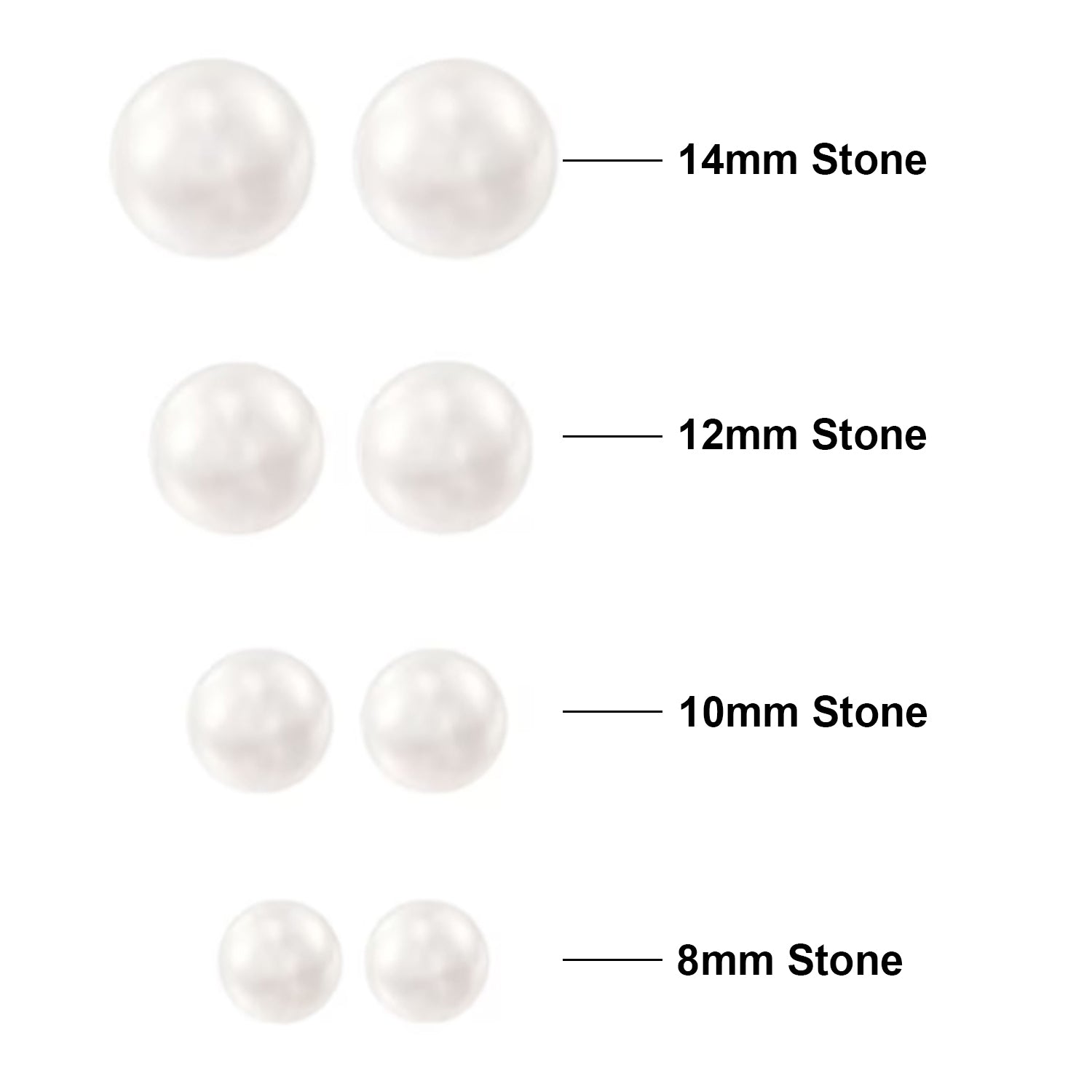 Classic Artifical Pearl White Ear Studs Combo