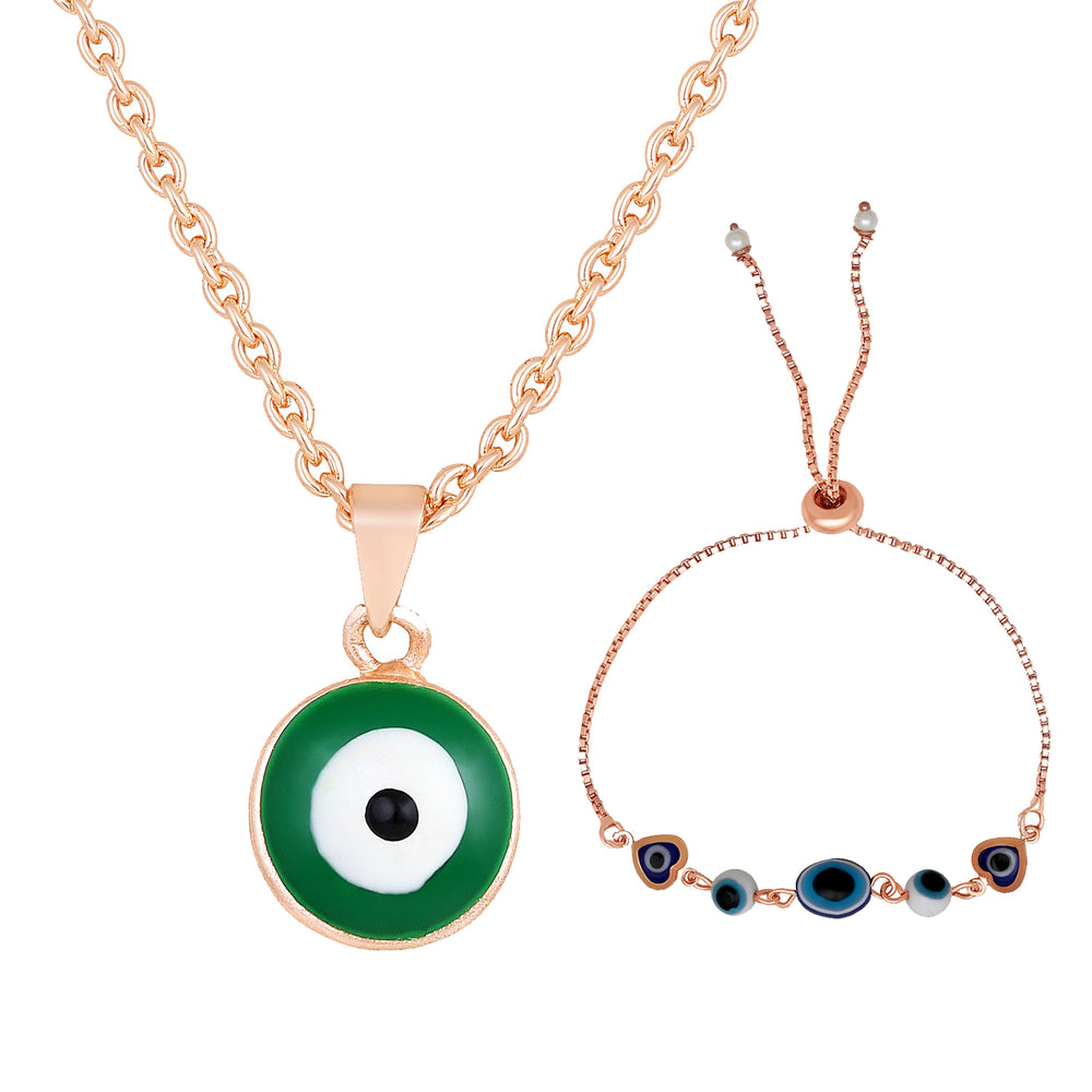 Combo of Evil Eye Pendant & Bracelet