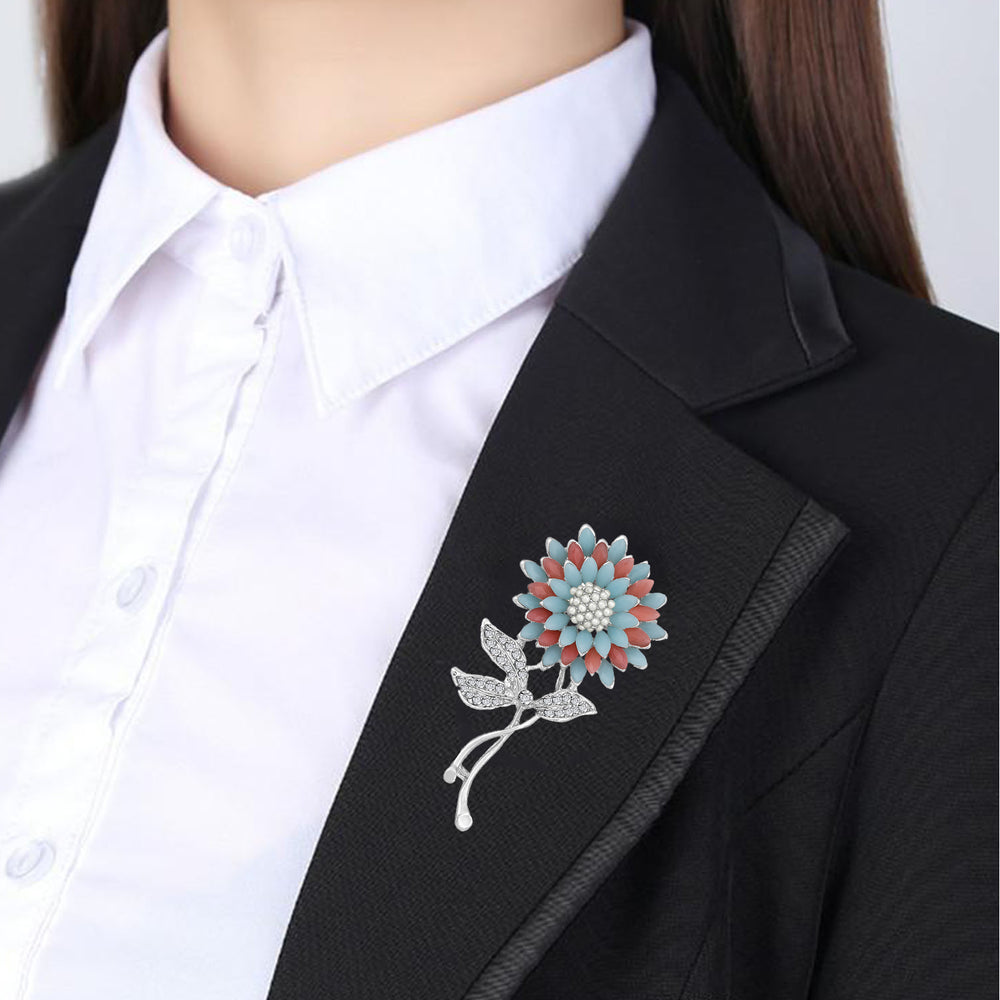 Combo of Multicolor Floral Brooch