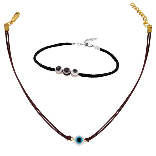 Combo of Evil Eye Necklace & Bracelet