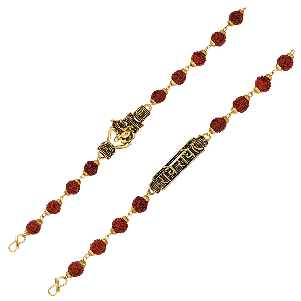 Combo of Lord Shiva Tripundra Tialk, Mahal Trishul & Damroo Rudraksha Bracelets