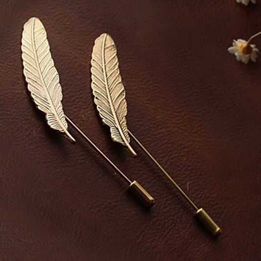 Combo of 2 Gold Color Leafy Lapel Pins / Brooches