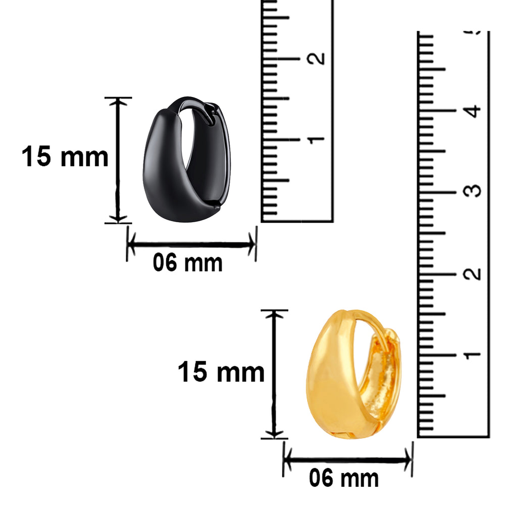 Combo of Black and Golden Bollywood Styled Piercing Kaju Bali / Hoop Mens Earrings