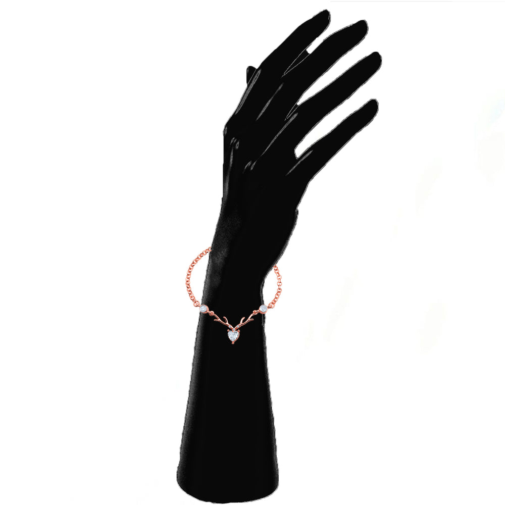 Combo of Heart & Deer-Shaped Stunning Pendant and Bracelet