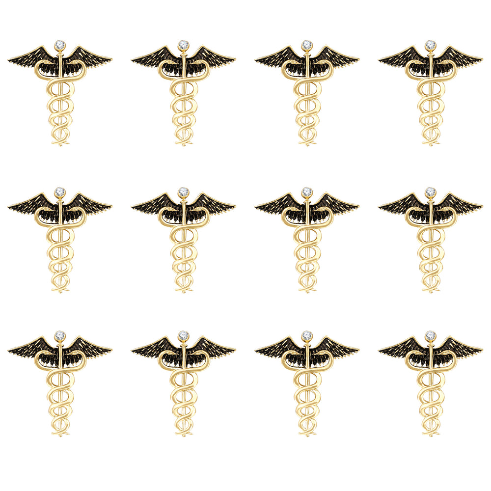 Combo of Caduceus Doctor's Brooch / Lapel Pin