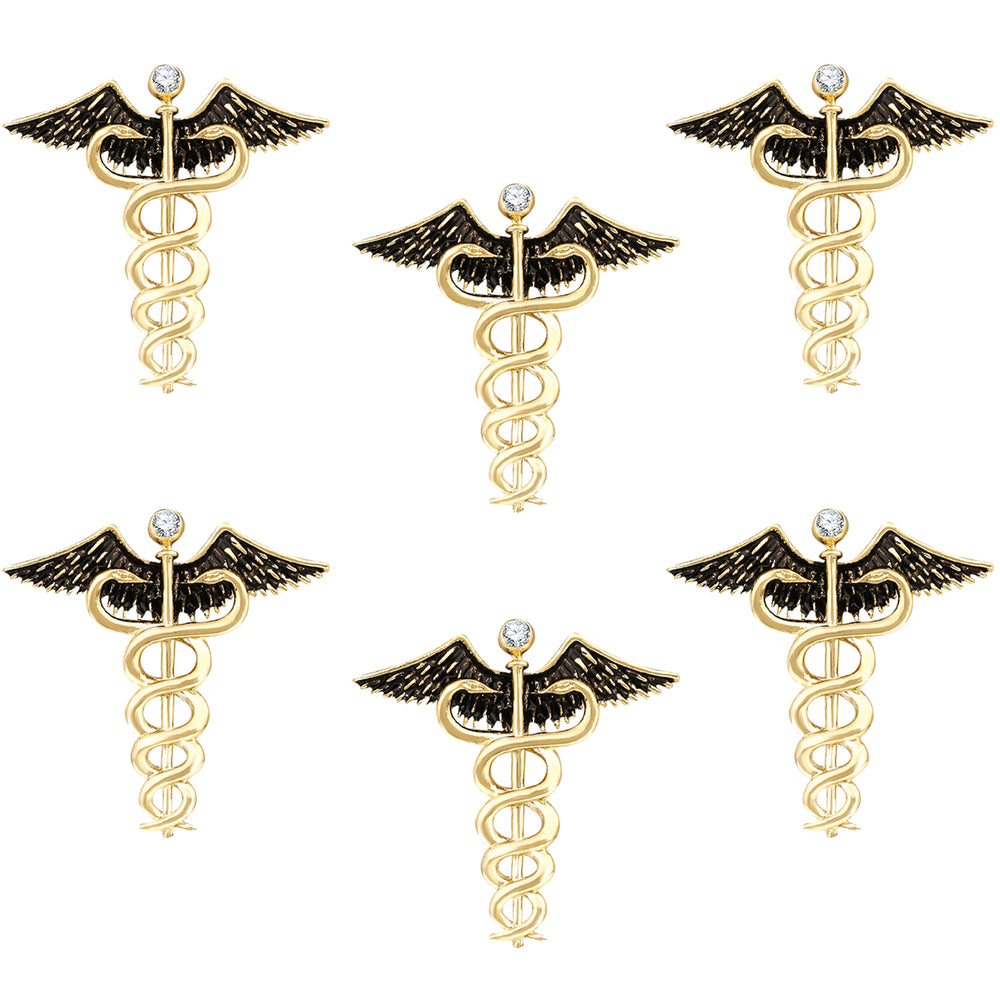 Combo of Caduceus Doctor's Brooch / Lapel Pin