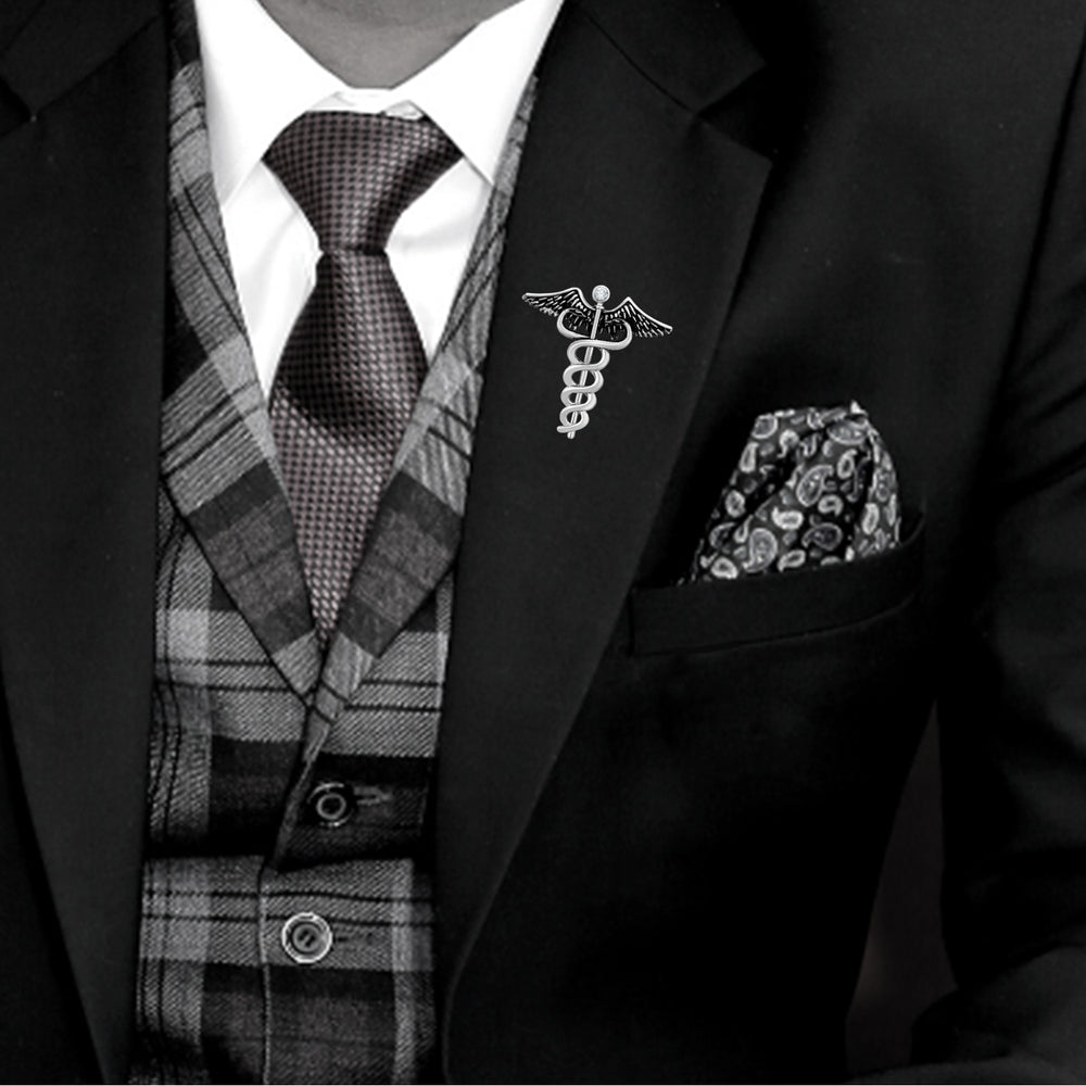 Combo of Caduceus Doctor's Brooch / Lapel Pin