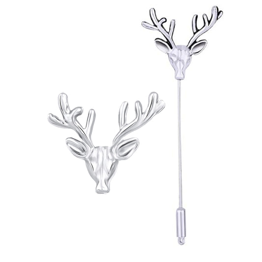 Combo of Deer-Face Shaped Wedding Brooch/Lapel Pin