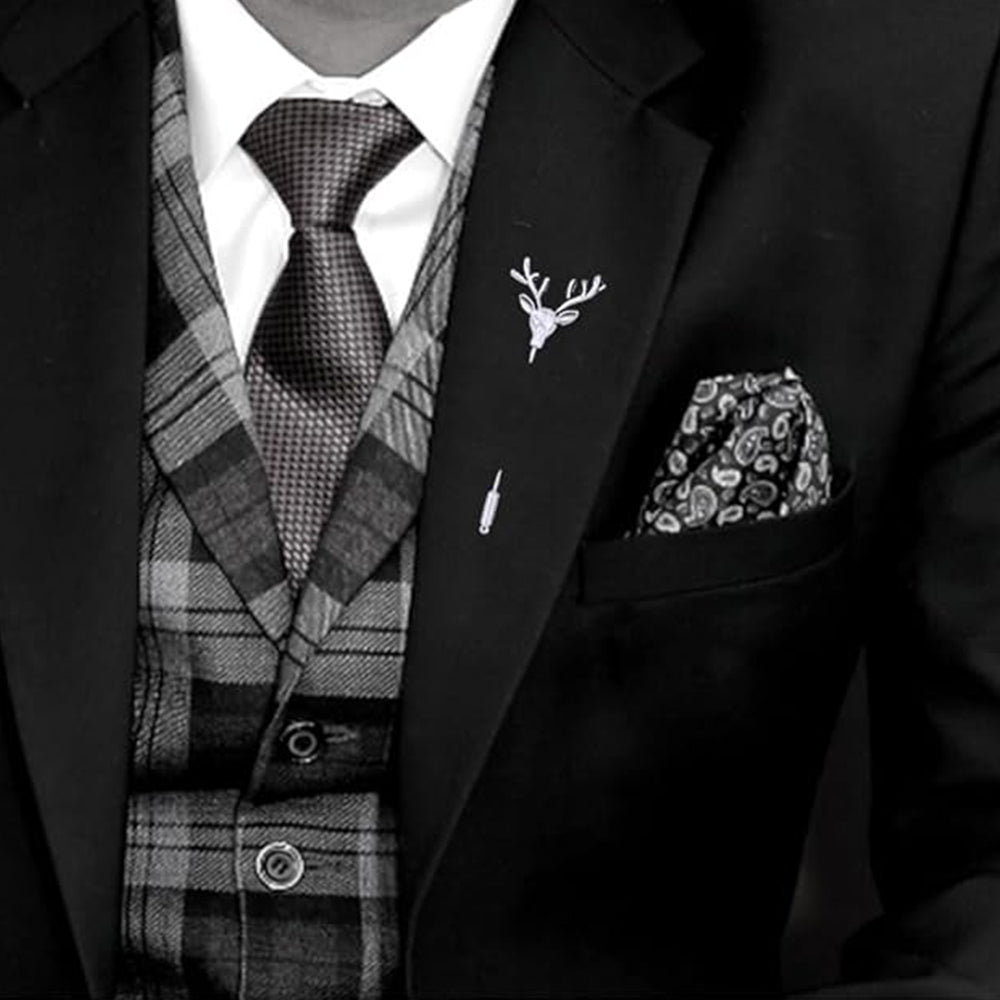 Combo of Deer-Face Shaped Wedding Brooch/Lapel Pin