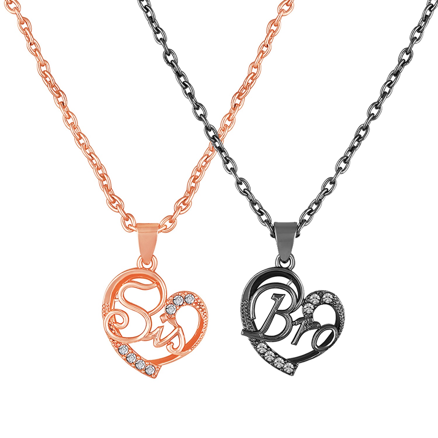 Combo of Sis and Dad Heart Pendant