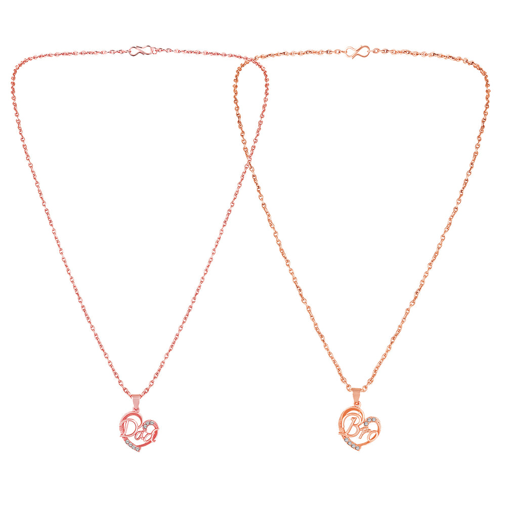 Combo of Sis and Dad Heart Pendant