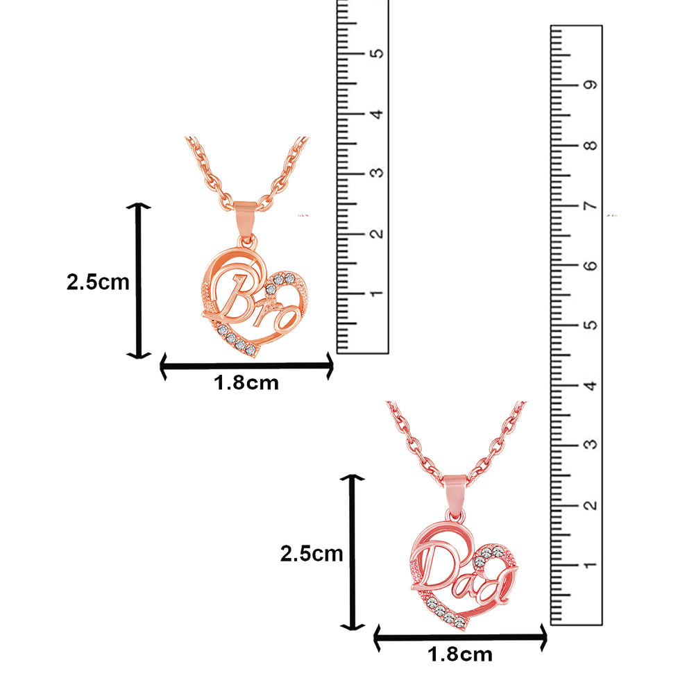 Combo of Sis and Dad Heart Pendant