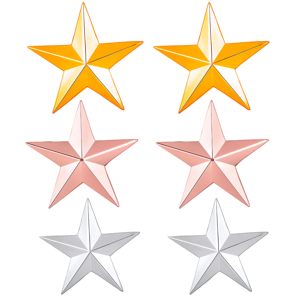 Combo of Big Size 6 Star Brooch / Lapel Pin