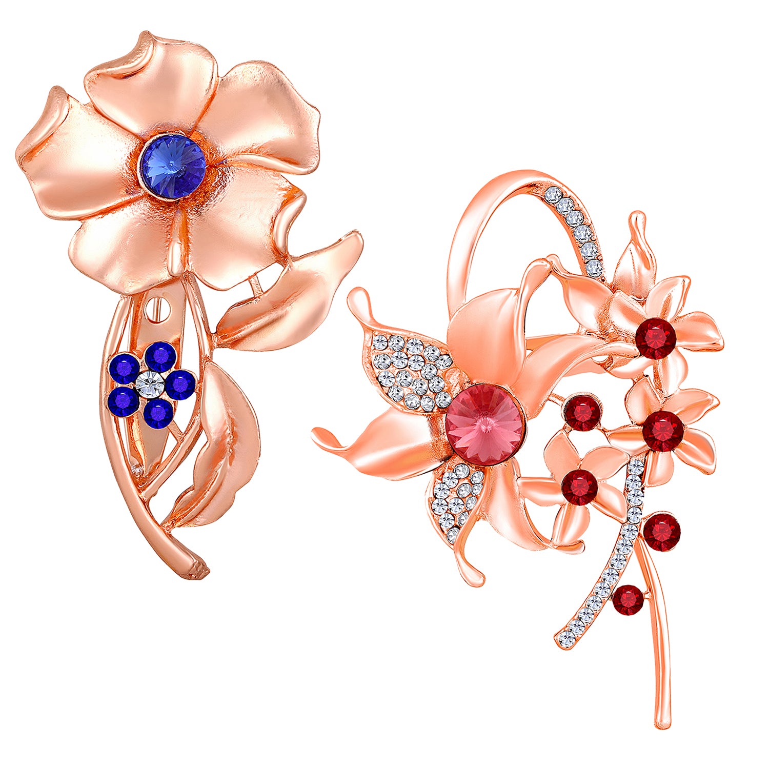 Combo of 2 Floral and Butterfly-Shaped Brooch / Saree PIn