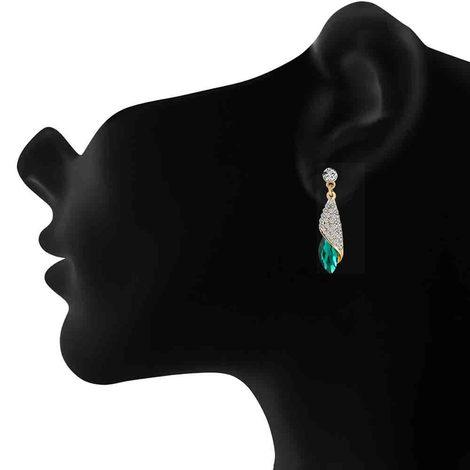 Combo of Peacock-Shaped Brooch / Saree Pin and Dangler Earring