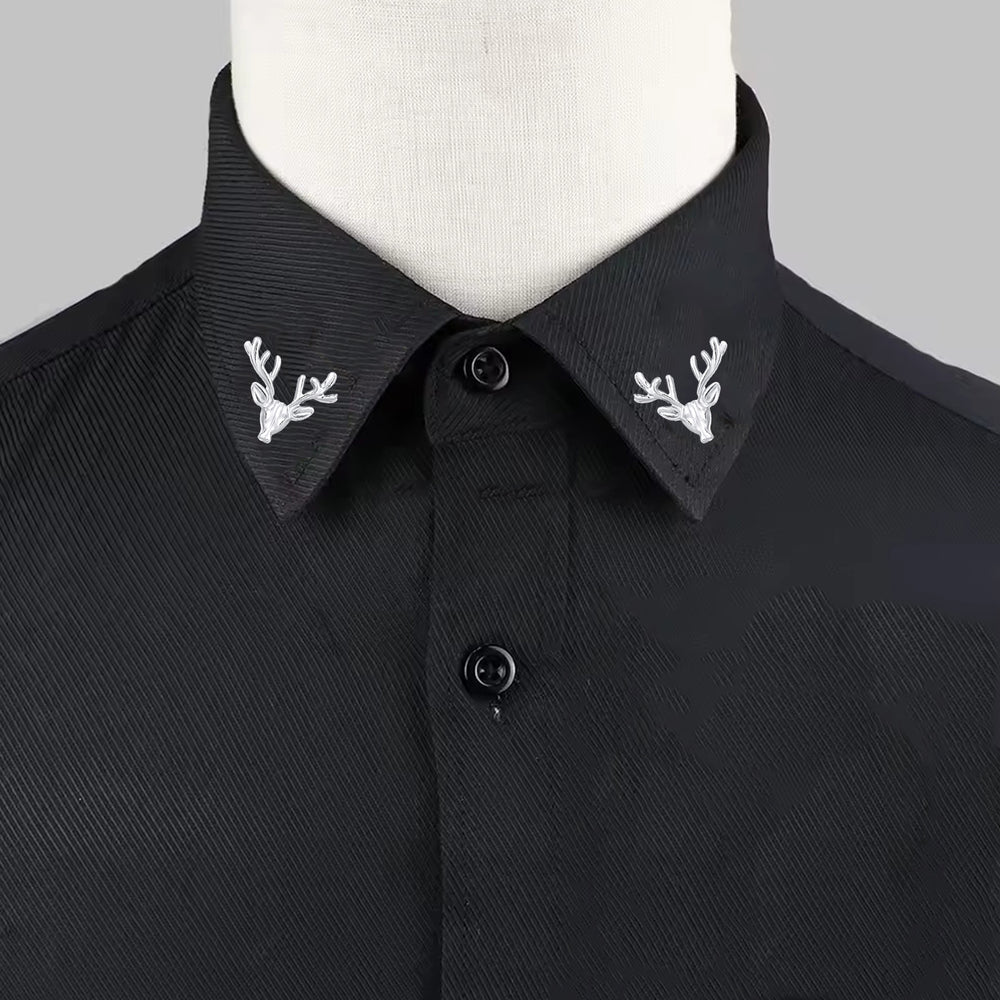 Combo of 2 Deer-Face Shaped Wedding Brooch / Lapel Pin / Collor Pin