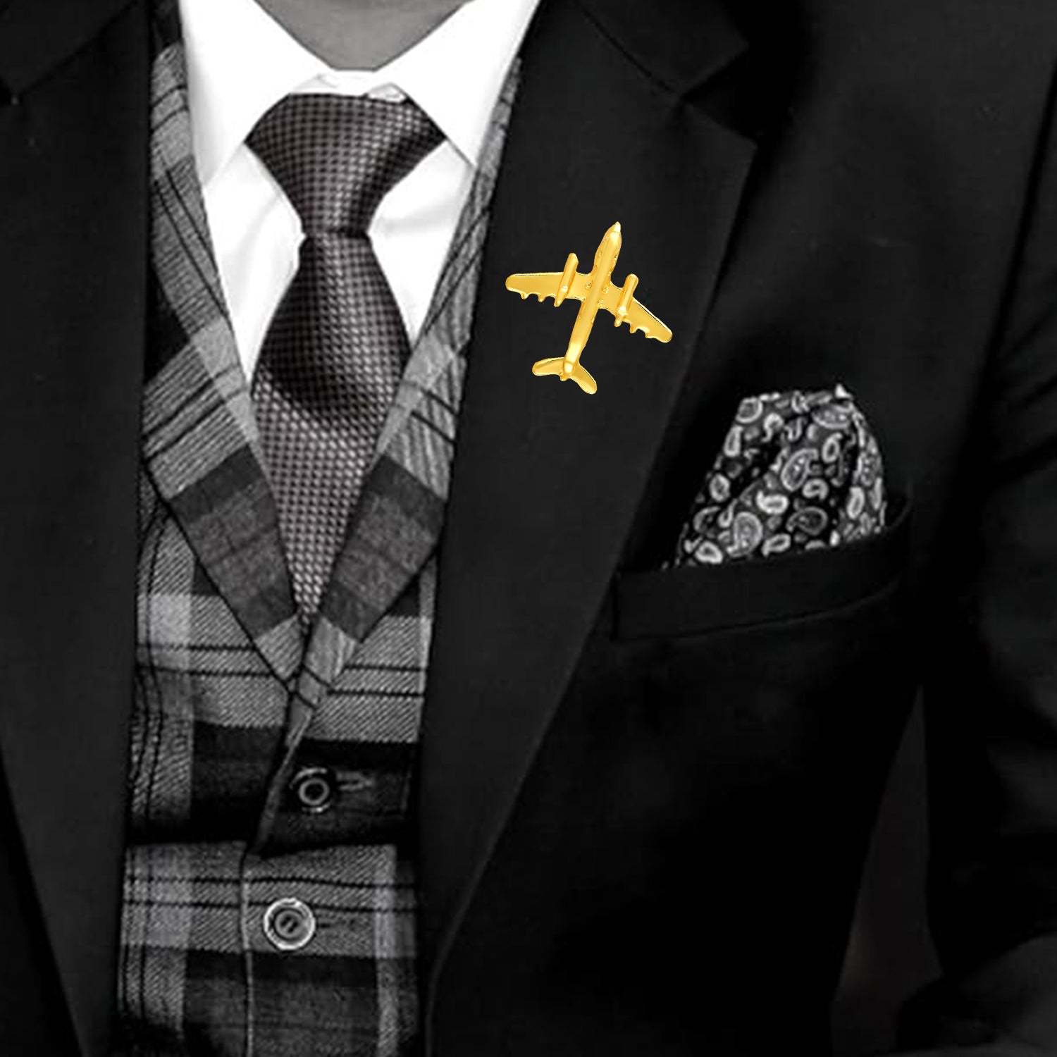 Combo of 4 Mini Aircraft Badge Coat Suit Pin