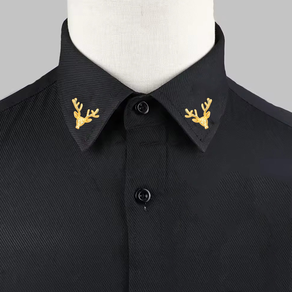 Combo of 2 Deer-Face Shaped Wedding Brooch / Lapel Pin / Collor Pin