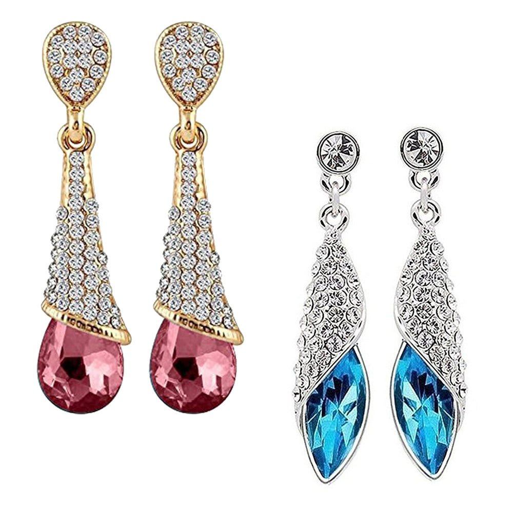 Combo of 2 Beautifully Designed Dangle Drop Earrings